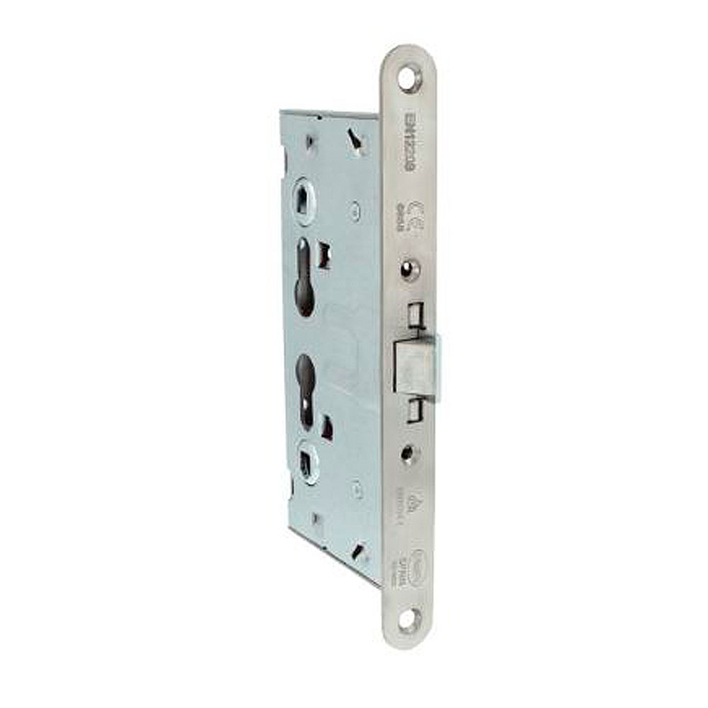 Cerradura para puertas cortafuego sin función antipánico 65x72mm. Acero inox.