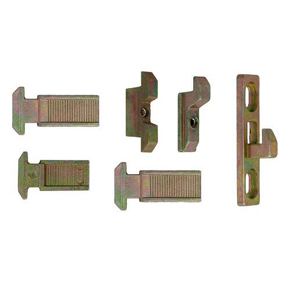Conjunto de cerraderos y ganchos de recambio para los cierres de embutir. Zamak bicromatado (5u.) - Mod. 1