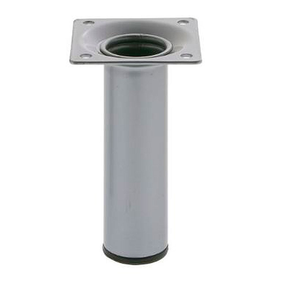Pata redonda en Acero plata. Diam. 30x500mm. - Mod. 4