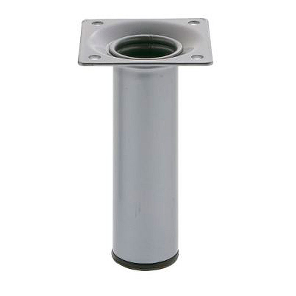 Pata redonda en Acero plata. Diam. 30x700mm. - Mod. 4
