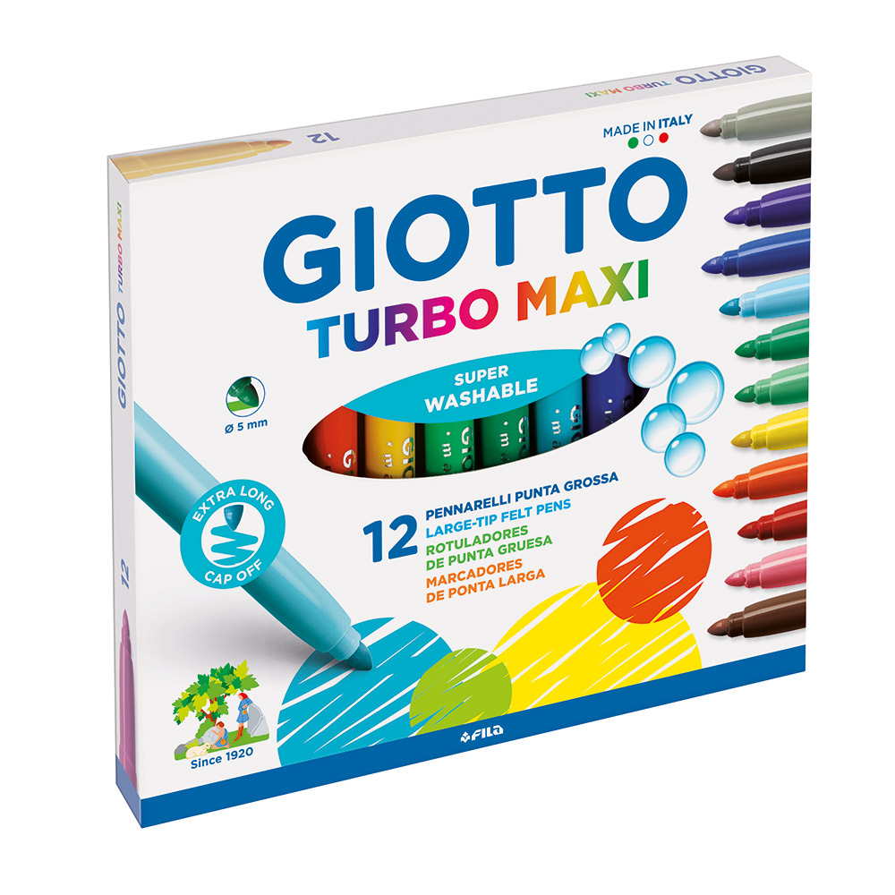 Rotuladores Giotto Turbo Maxi Estuche 12 Uds.