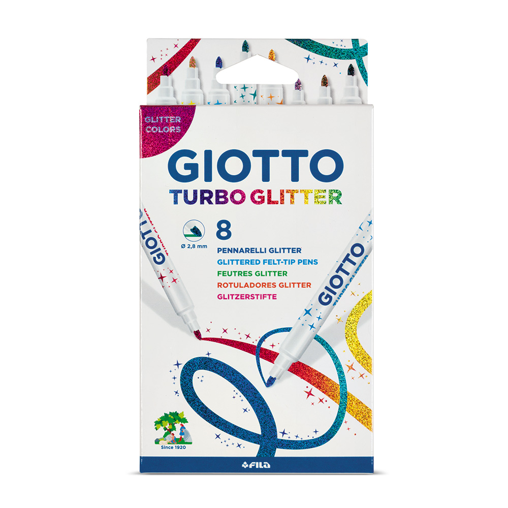Rotuladores Giotto Turbo Glitter Estuche 8 uds.