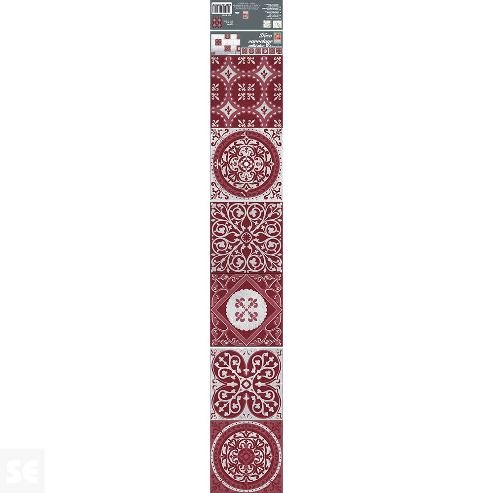 Decoracion Adh. Para Azulejos Cer. Roja (6 Láminas 15x15 Cm)