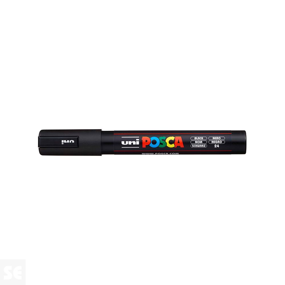 Rotulador Pintura Posca Negro Pc5m 1,8-2,5 mm