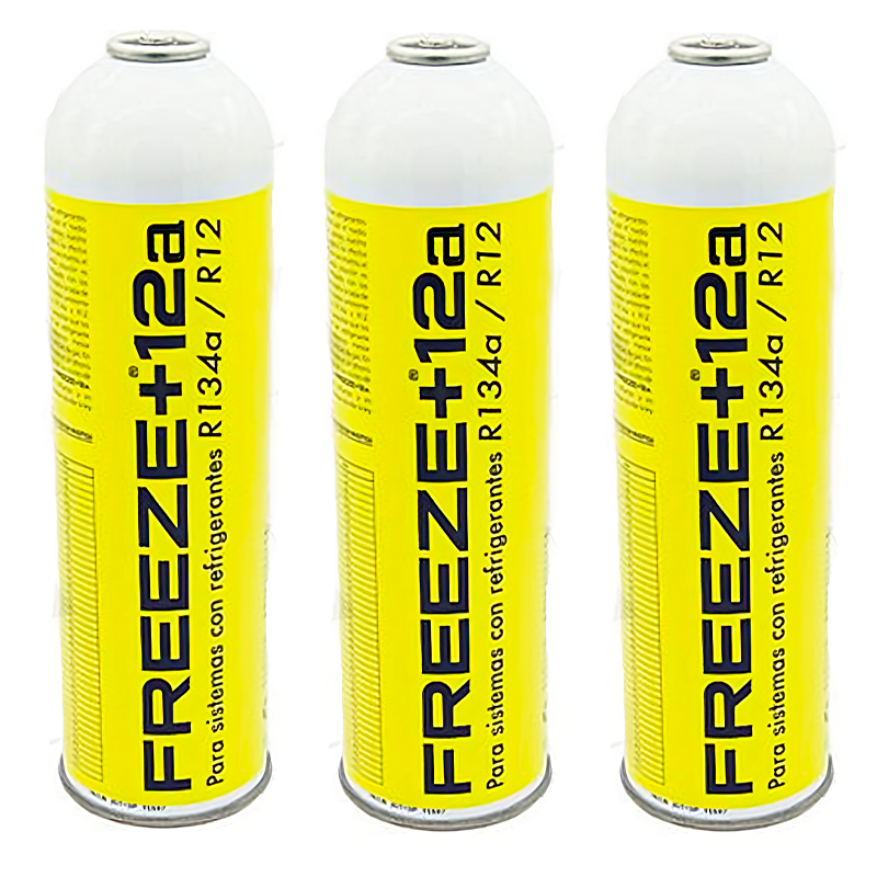 3 Botellas Gas Refrigerante Freeze +12a 420Gr Organico Sustituto R12, R134A