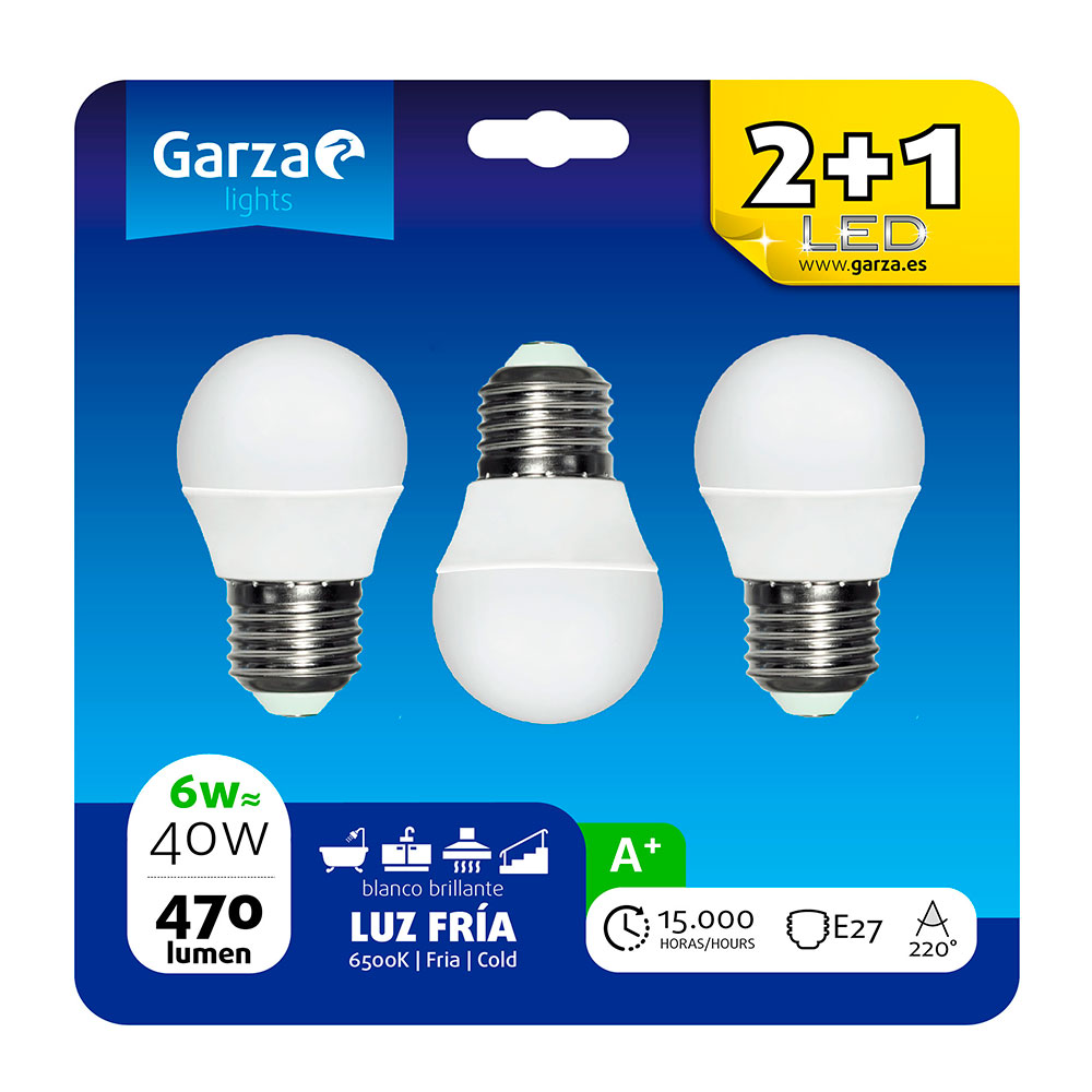 Led Esférica Pack Ahorro 2+1 5W-E27