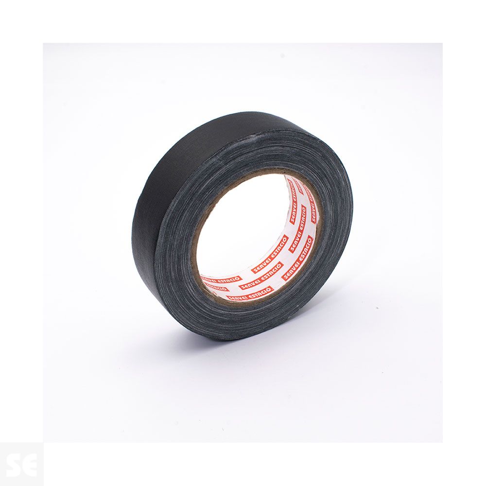 Cinta Adhesiva Tela 1201 25 m (largo) x 25 mm (ancho) Negra