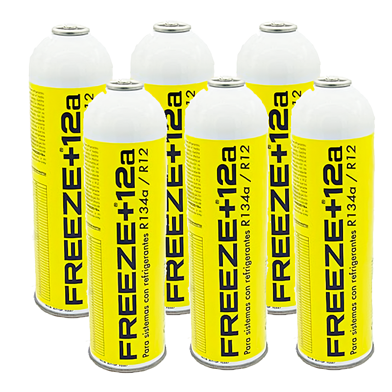 6 Botellas Gas Refrigerante Freeze +12a 420Gr Organico Sustituto R12, R134A
