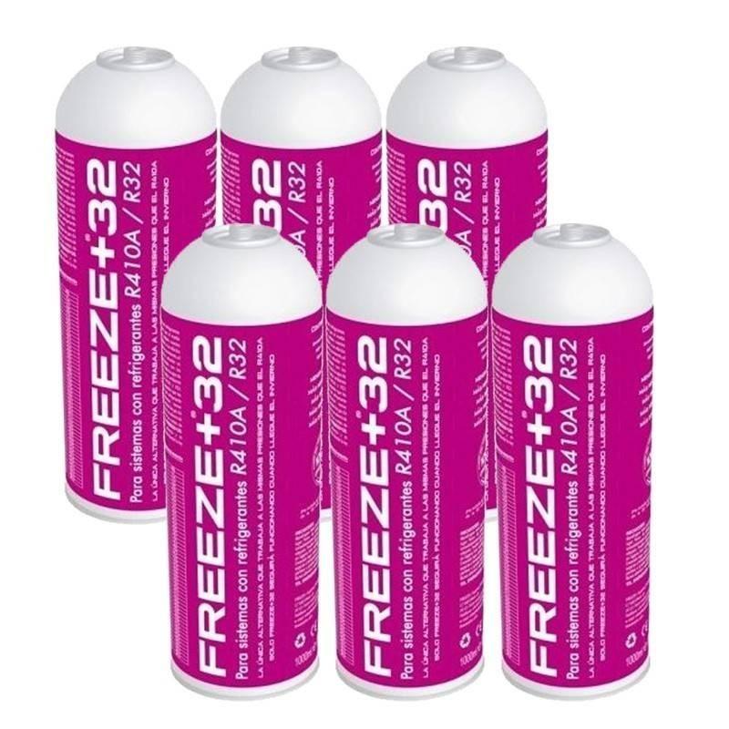 6 Botellas Gas Refrigerante Freeze Organico +32 350Gr Sustituto R32, R410A
