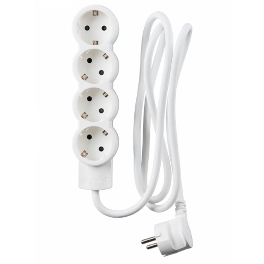 Base Múltiple Estándar Blanco 4x2p+T 1,5m