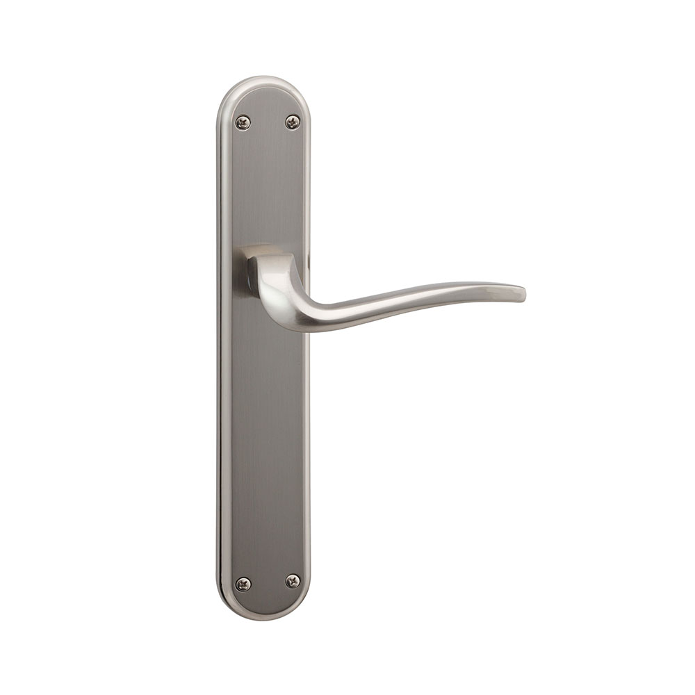 Jgo. Manivelas C/Placa 280x48 mm Níquel Satinado Mod. Morella