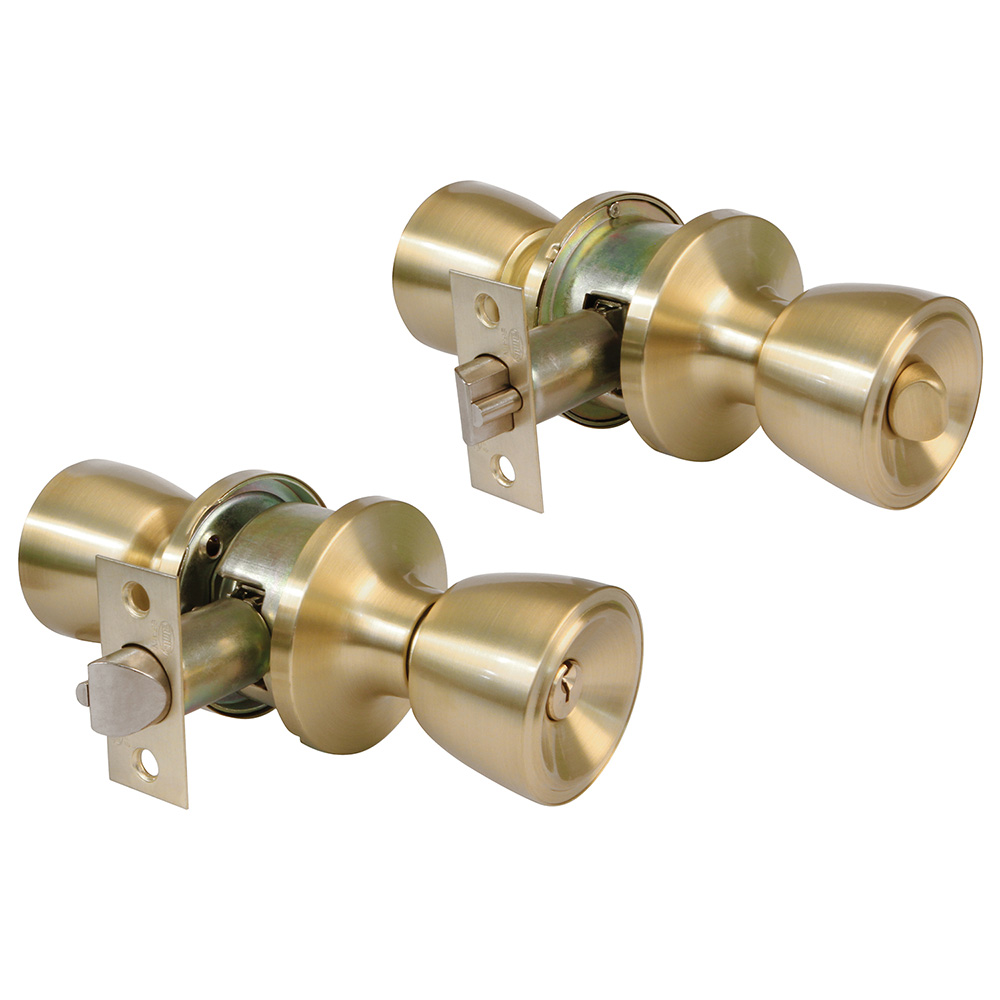 1  Juego 2 pomos entrada tipo copa Latón mate con picaporte de entrada 60/70mm. - Mod. 600