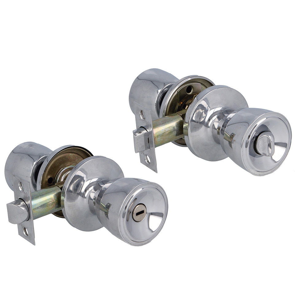 1 Juego 2 pomos tipo copa privado Latón cromado brillo y picaporte 60/70mm. - Mod. 602