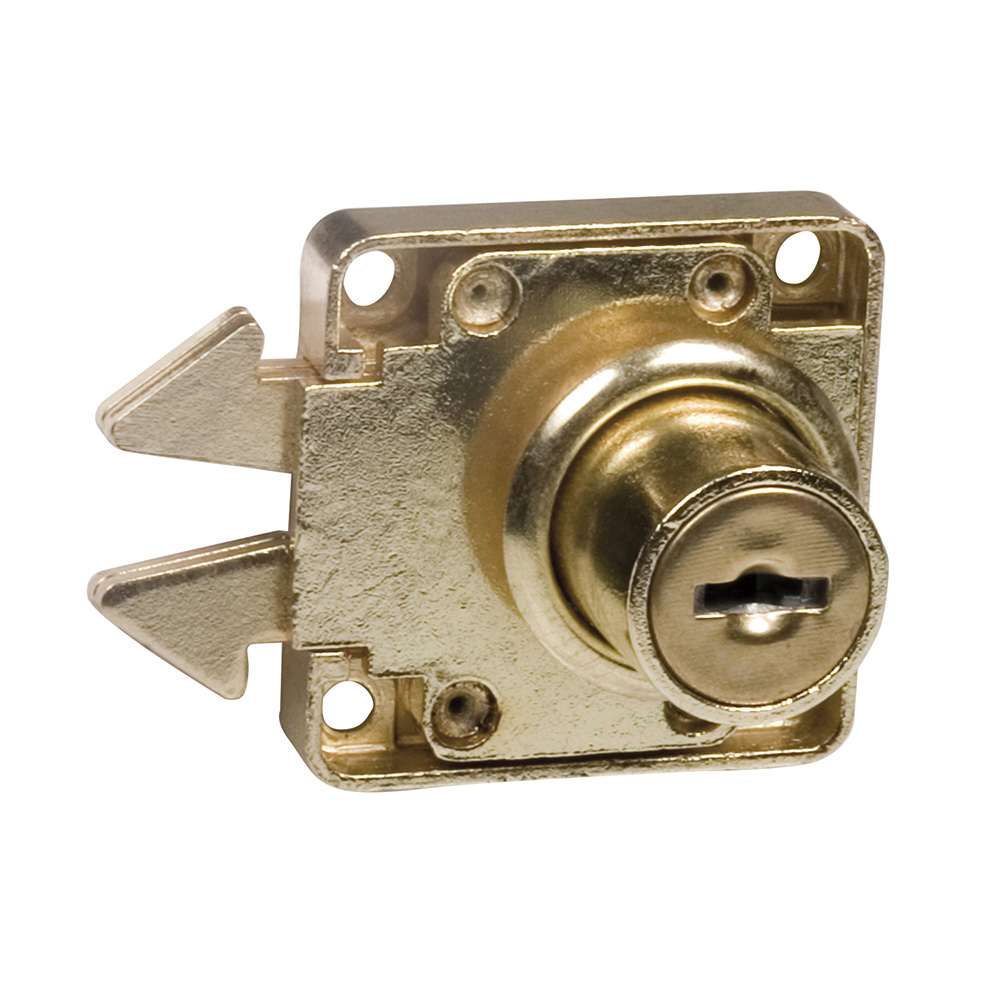 Cerradura mueble con gancho para puertas correderas. 40x40mm. Acero niquelado - Mod. 2A