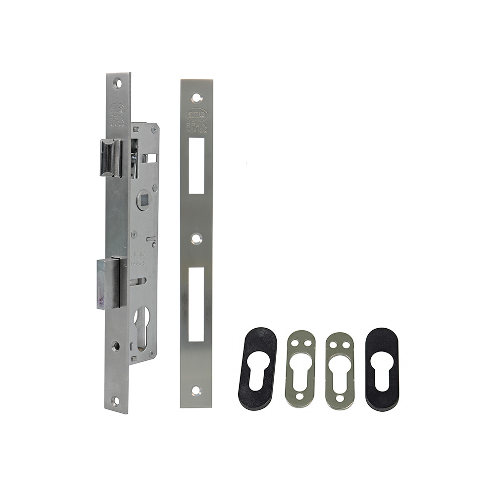 Cerradura embutir carpintería metálica centro 32mm. Acero inoxidable - Mod. 720E