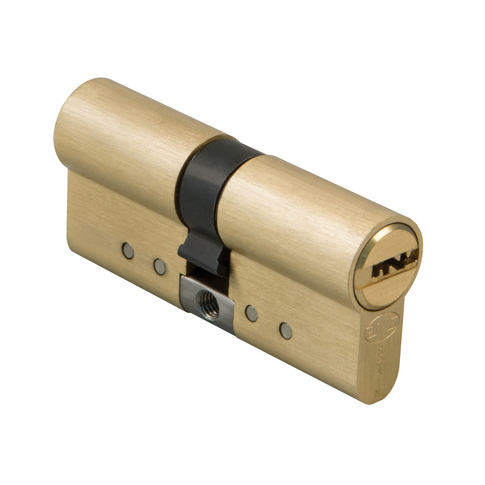 Cilindro alta seguridad 6 pines leva 15mm. 70 (35-35) en Latón mate - Mod. 1000