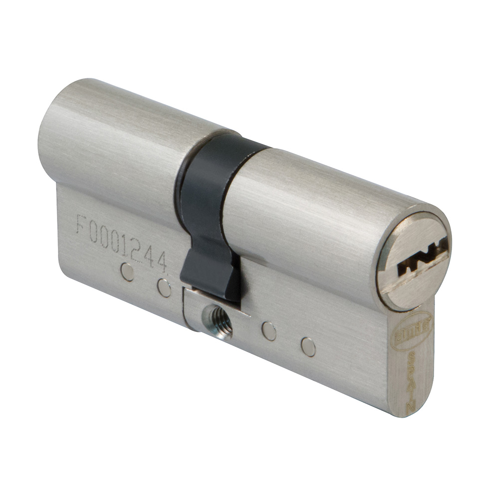 Cilindro alta seguridad 6 pines leva 15mm. 70 (35-35) en Latón cromado mate - Mod. 1000