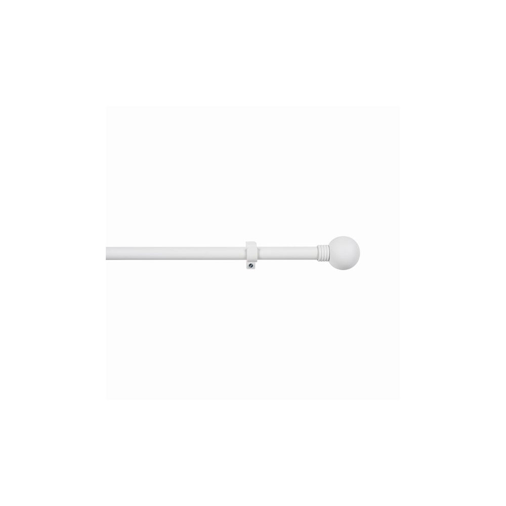 Barra Metal 19Mm Esfera Anillo Blanco Extensible De 110-200Cm
