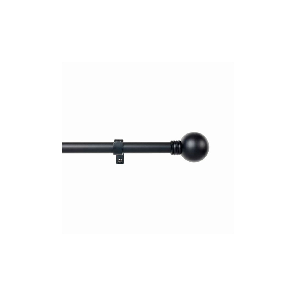 Barra Metal 19Mm Esfera Anillo Negro Extensible De 110-200Cm