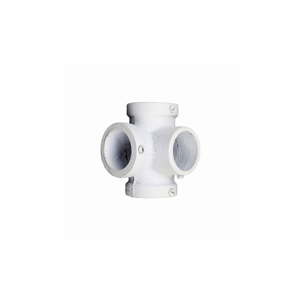 Conector Metal 4 Tubos Angular Blanco Ferro-System (1Ud)