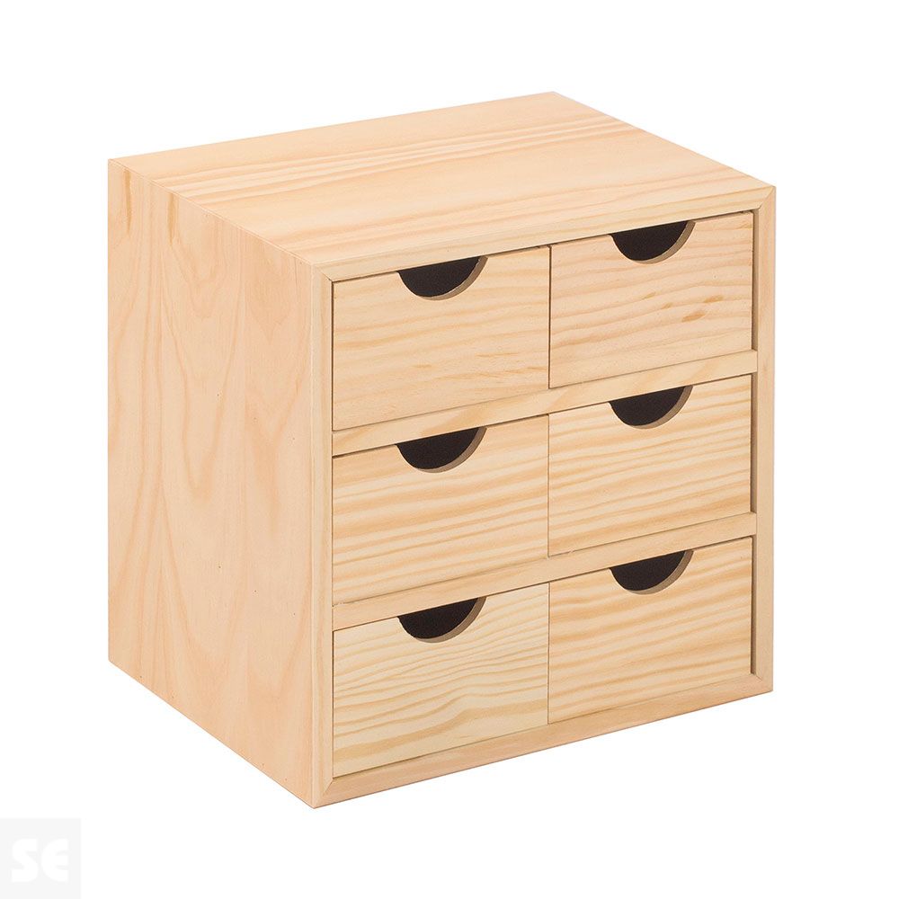 Cajonera Block 3x2 Natural 28x20x28 cm