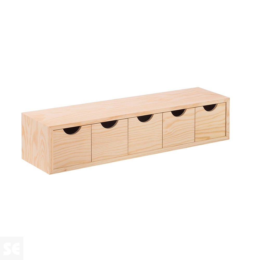 Cajonera Block 5x1 Natural 57x13x12 cm