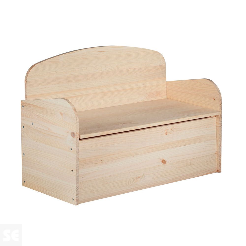 Banco Pino con Arcón 90x38x62 cm