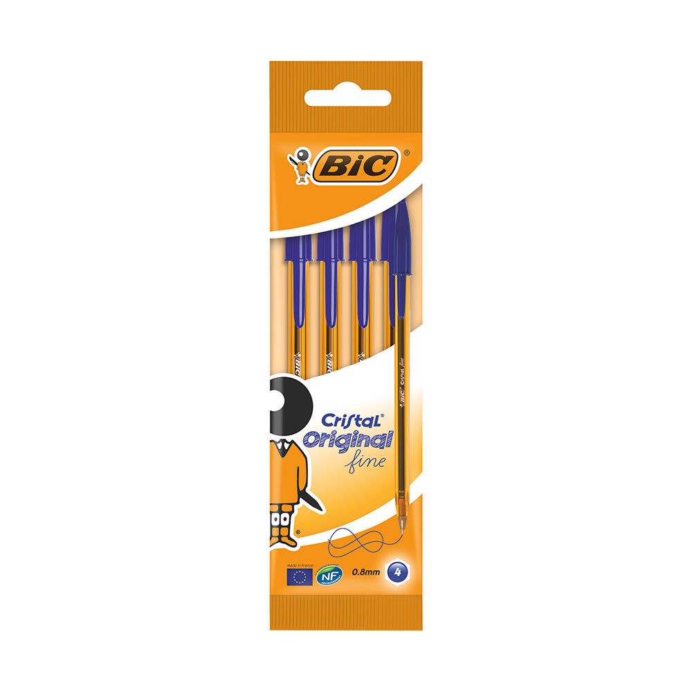 Bolígrafo Bic Cristal Azul (5 Unidades)
