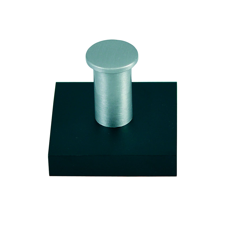 Percha Pared - 1 Gancho Aluminio/Madera Wengué