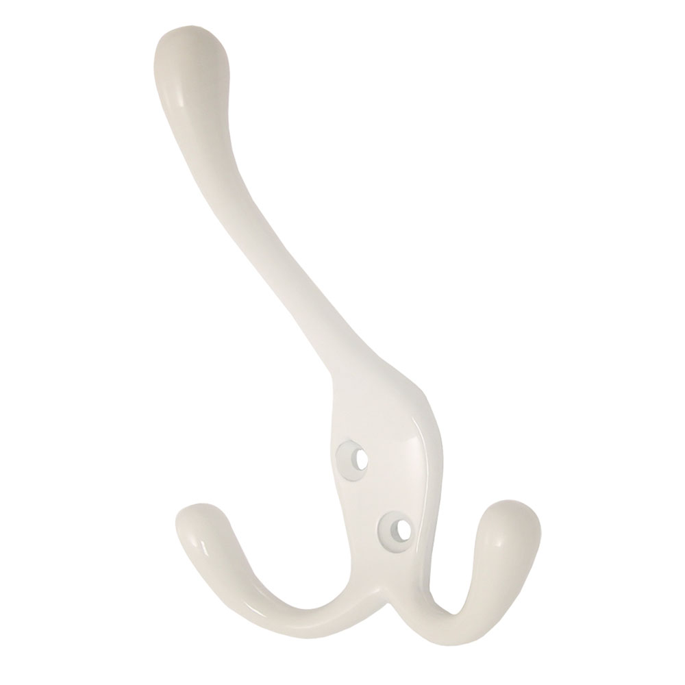 Alzapaños Triple Gancho Blanco 100 mm