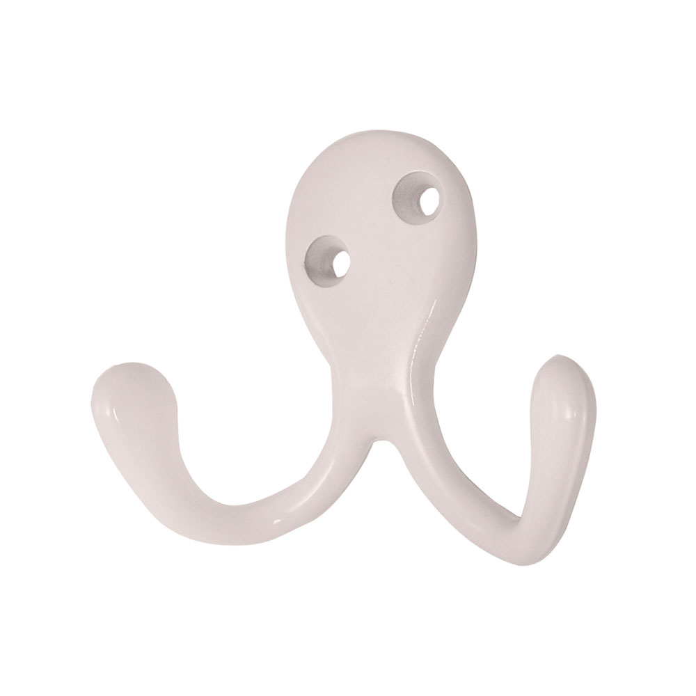 Alzapaños Doble Gancho Blanco 68 mm