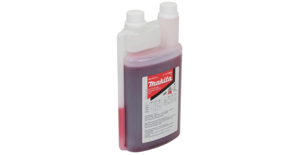 Aceite de motor MAKITA semisintético Makita 2 tiempos 1:50, 1000ml con dosificador 980008612