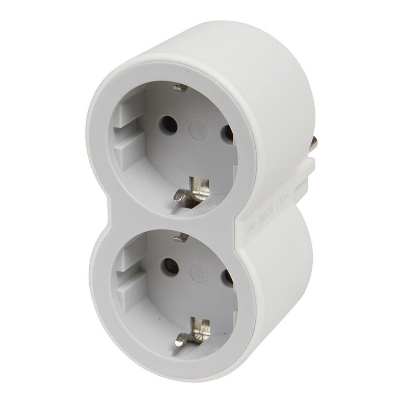 Adaptador Std 2X2P+T 16A Frontal Blanco