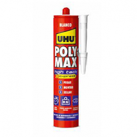 Adhesivo montaje sellador uhu poly max express high tack blanco 425gr