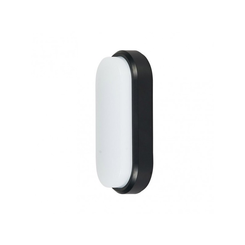 Aplique 12w 6400k Yucatan Oval Ip65 Negro 19,8x9,8x5,5cm 1140lm