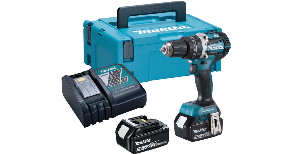 Atornillador de impacto inalámbrico Makita Aku Li-ion LXT 18V 3.0 Ah, Makpac DHP484RFJ