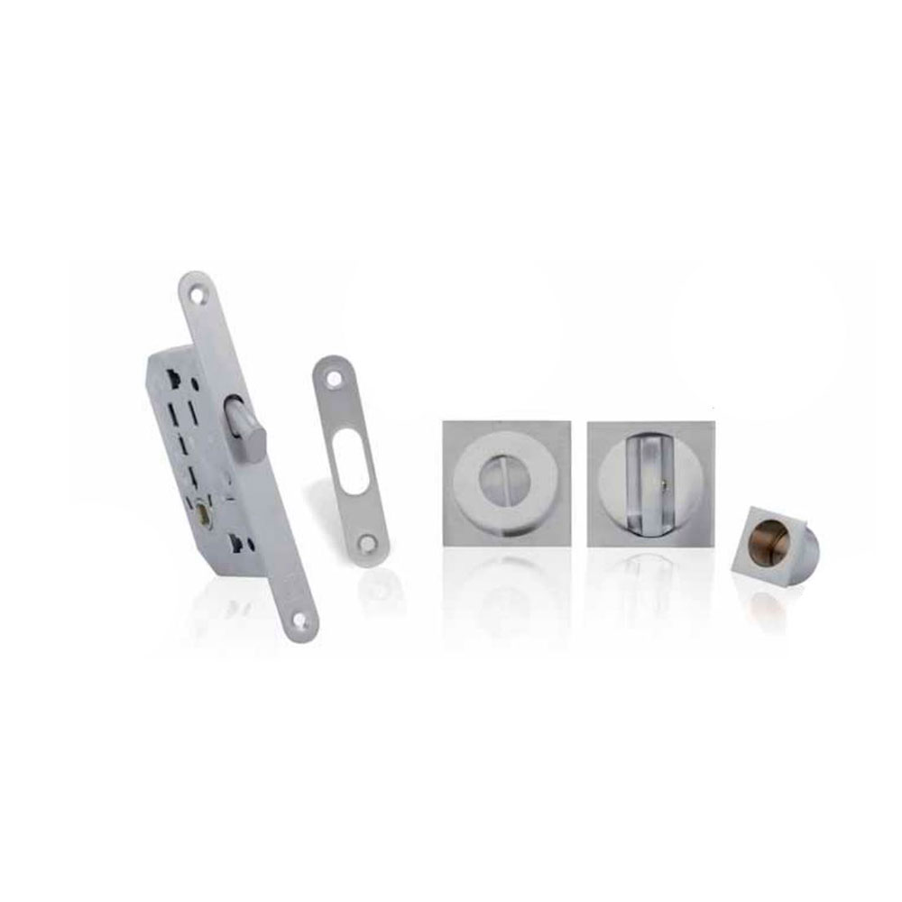 Kit Condena y Desbloqueo Níquel Satinado Rta Cuadrada