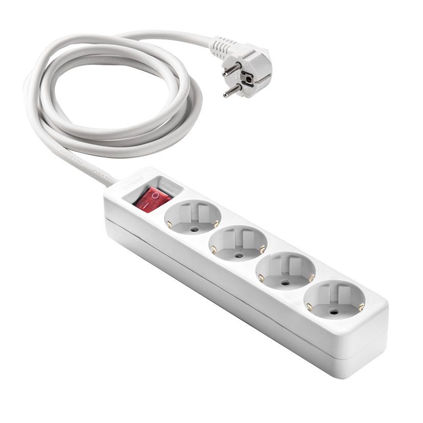 Base 4 Tomas Tt C/Int.Cable 5 M. Blanco