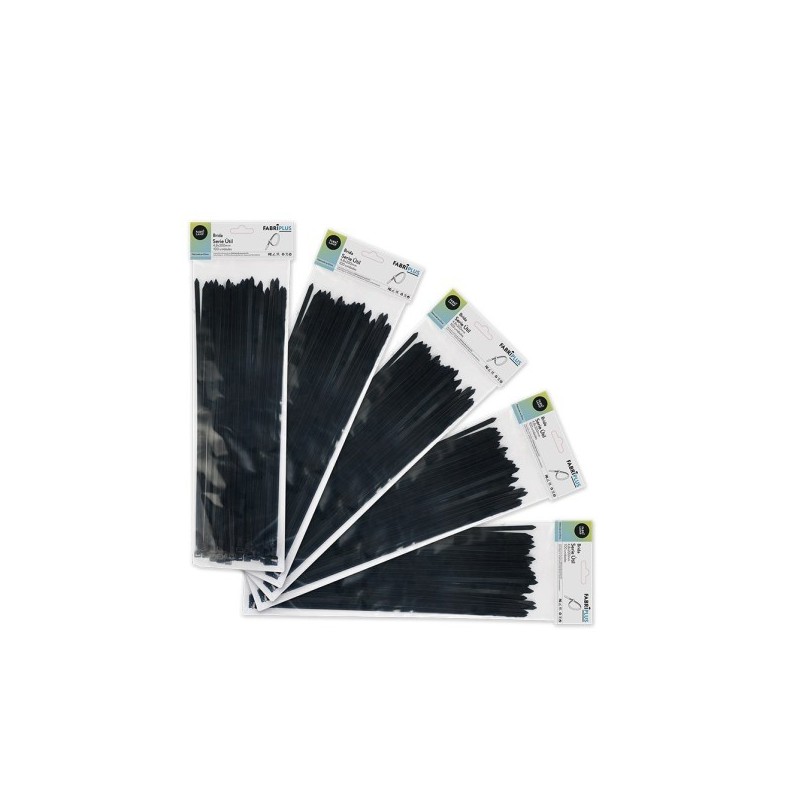 Bolsa 100 Bridas Util Negras 4,8x200mm. 100% Nylon 66 Resistentes Y Duraderas