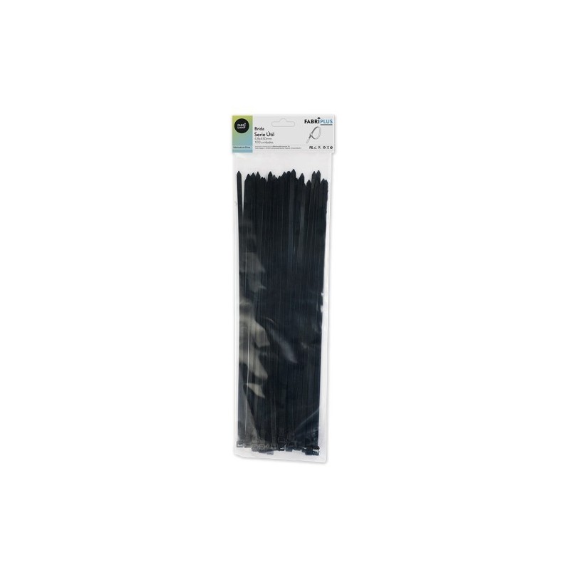 Bolsa 100 Bridas Util Negras 4,8x430mm 100% Nylon 66 Resistentes Y Duraderas