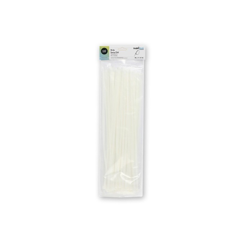 Bolsa 50 Bridas Util Blancas 7,6x450mm. 100% Nylon 66 Resistentes Y Duraderas