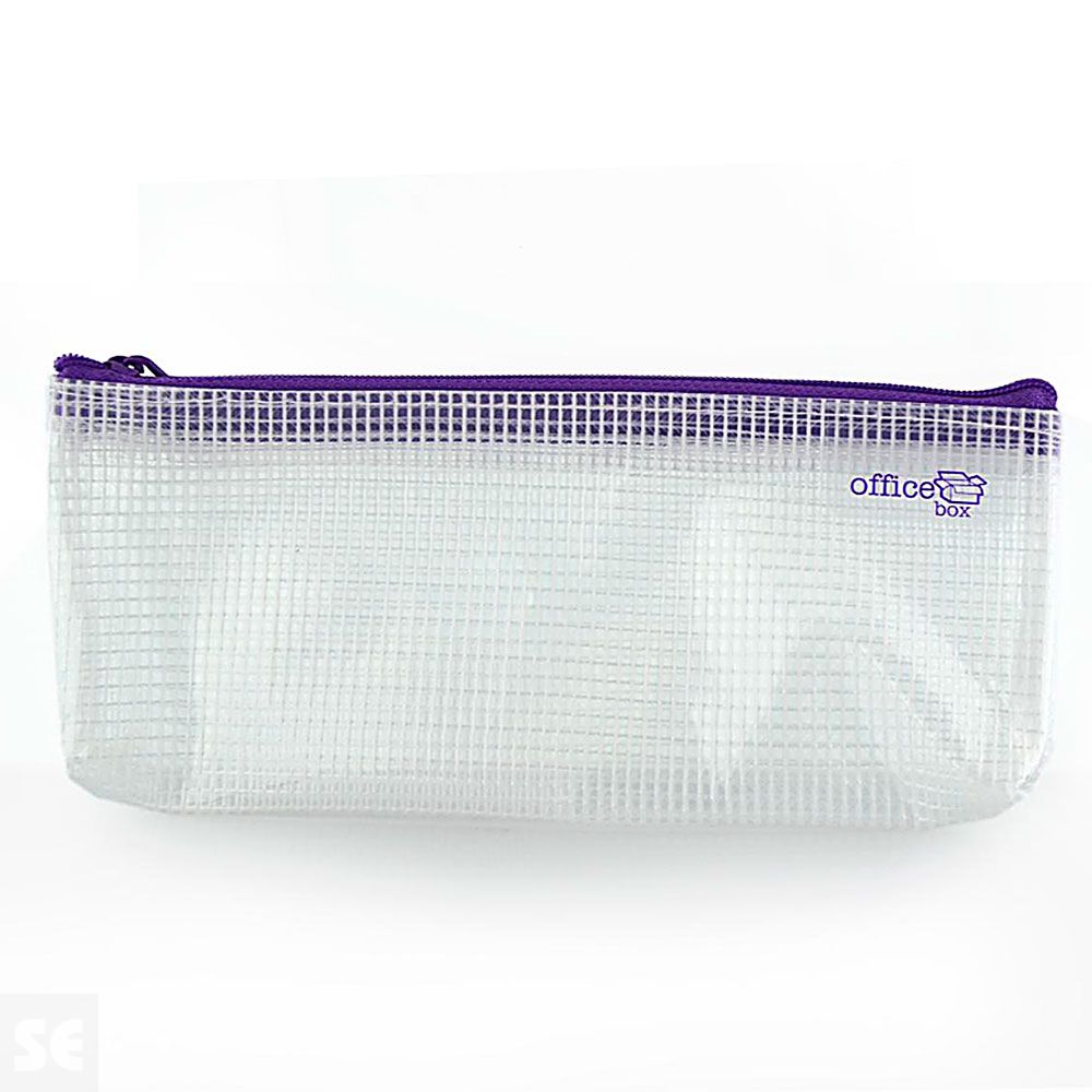Bolsa Lápices Transparente Cremallera Violeta