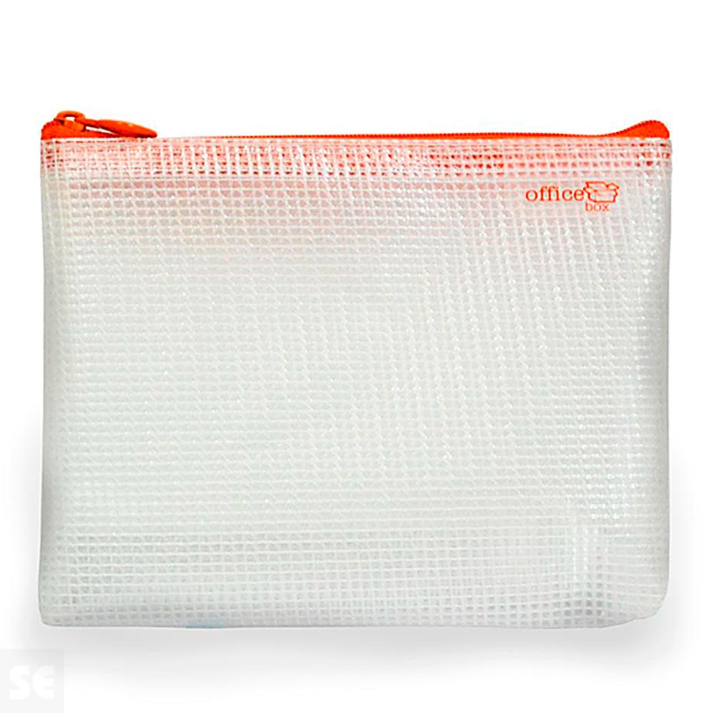 Bolsa Multiuso Transparente Cremallera Naranja