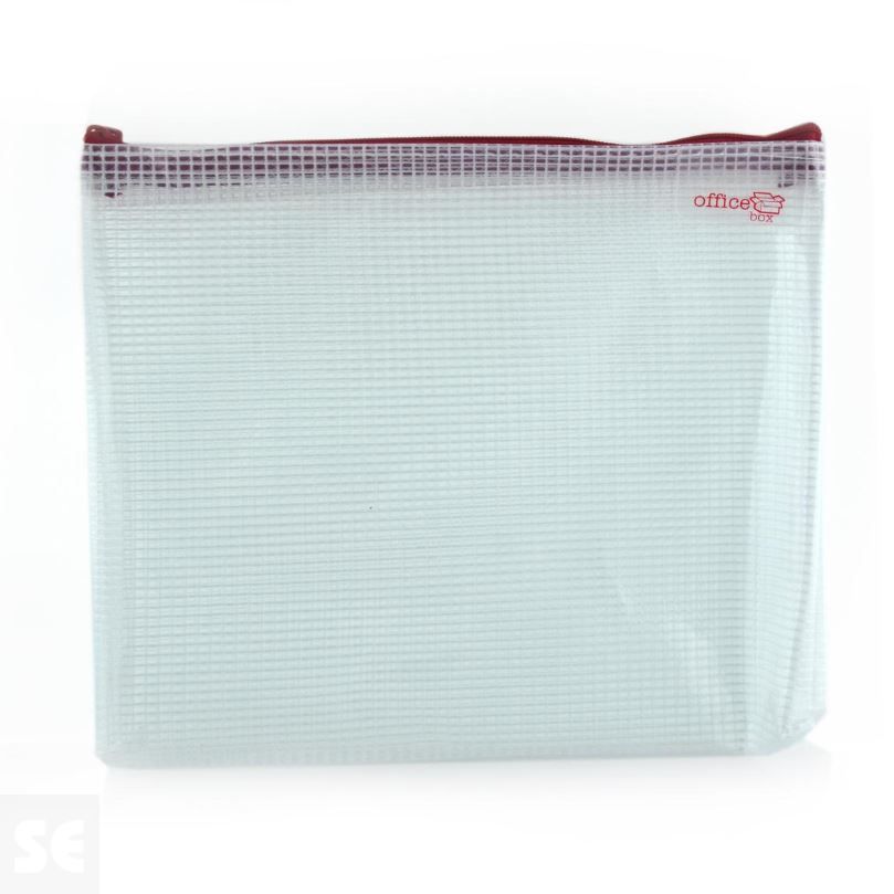 Bolsa Multiuso Transparente Cremallera Roja