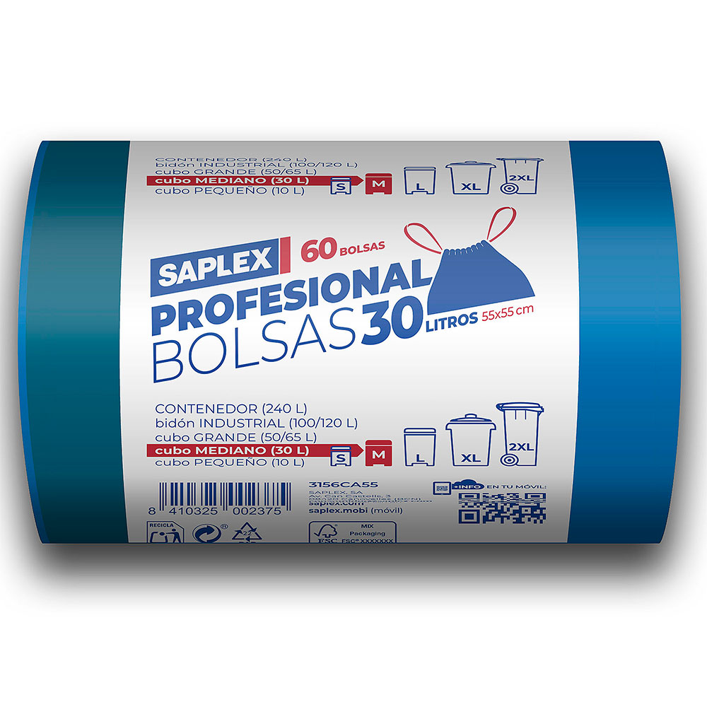 Bolsa Basura Azul 55x55 cm