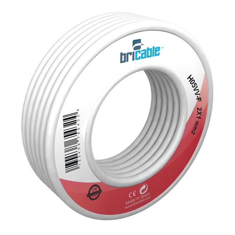 Cab.Elect 2X1,0 Ø Blanc 5M