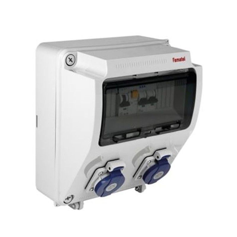 Caja 2 Tomas 2P+Ttl Electrificada 9000R37 Famatel