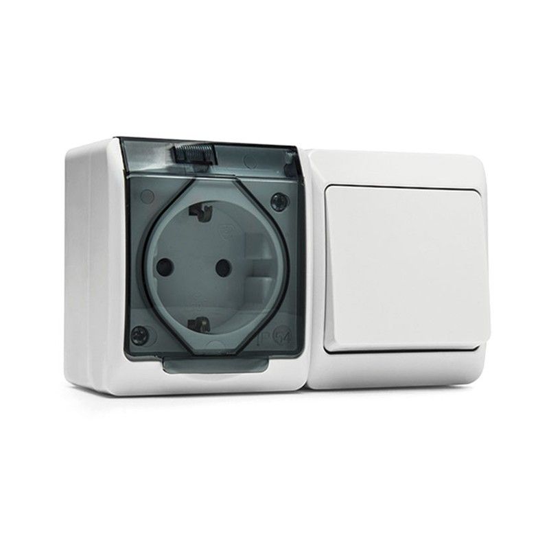 Conmutador + Enchufe Est 16A-250V Blanco 9000R5126 Famatel