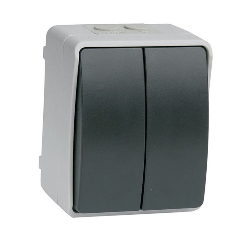 Interruptor / Conmutador Doble Gris 9015R11 Simon