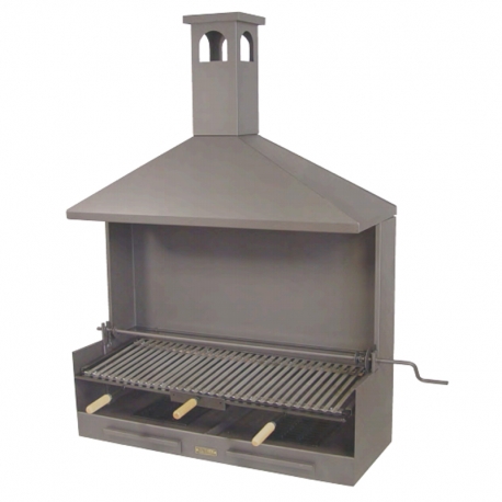 Cajon barbacoa 100 x 40 x 148 con chimenea para obra 71592 elevador y parrilla inox